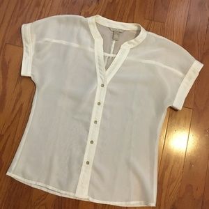 Banana Republic Sheer White Shirt